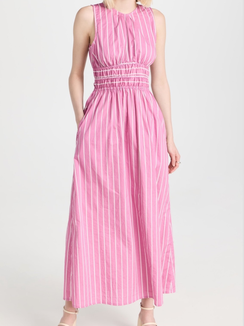 Faithfull the Brand Jean Striped Maxi Dress in Adia Stripe Lilac